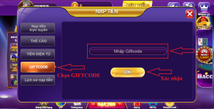 Hướng dẫn cách nhập mã Giftcode 68 Game Bài