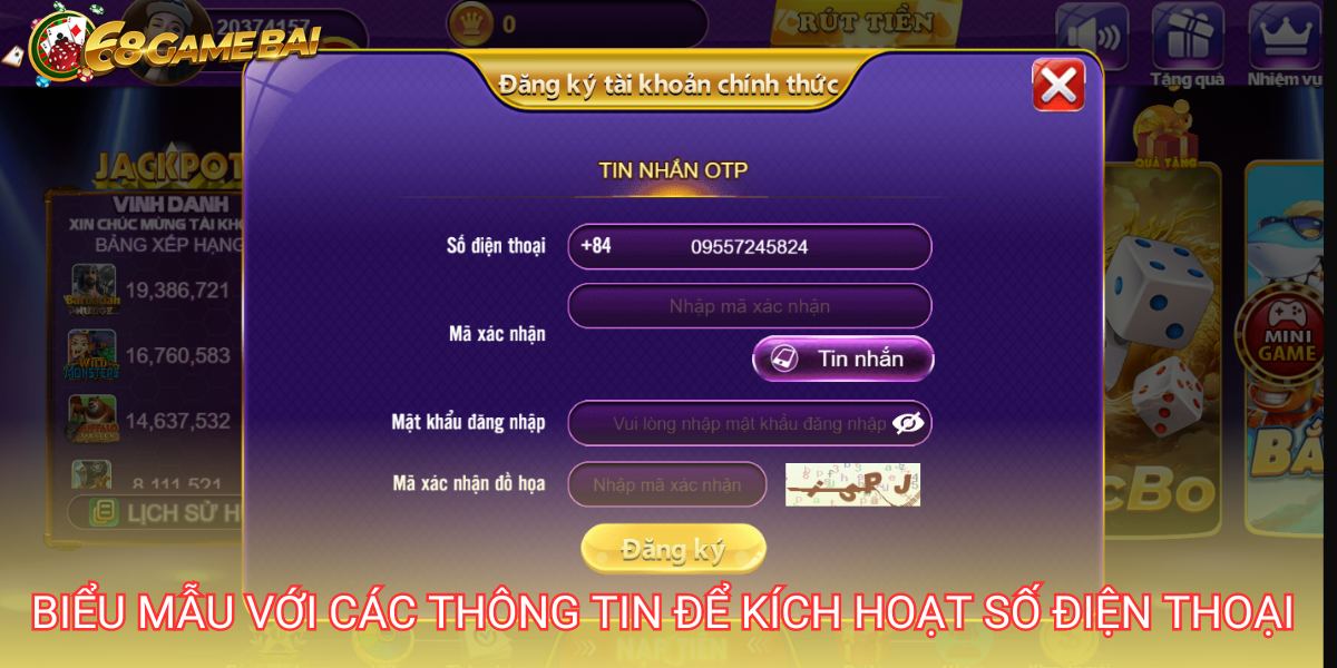 Các thông tin cần thiết người chơi phải hoàn thành để thay đổi mật khẩu thành công