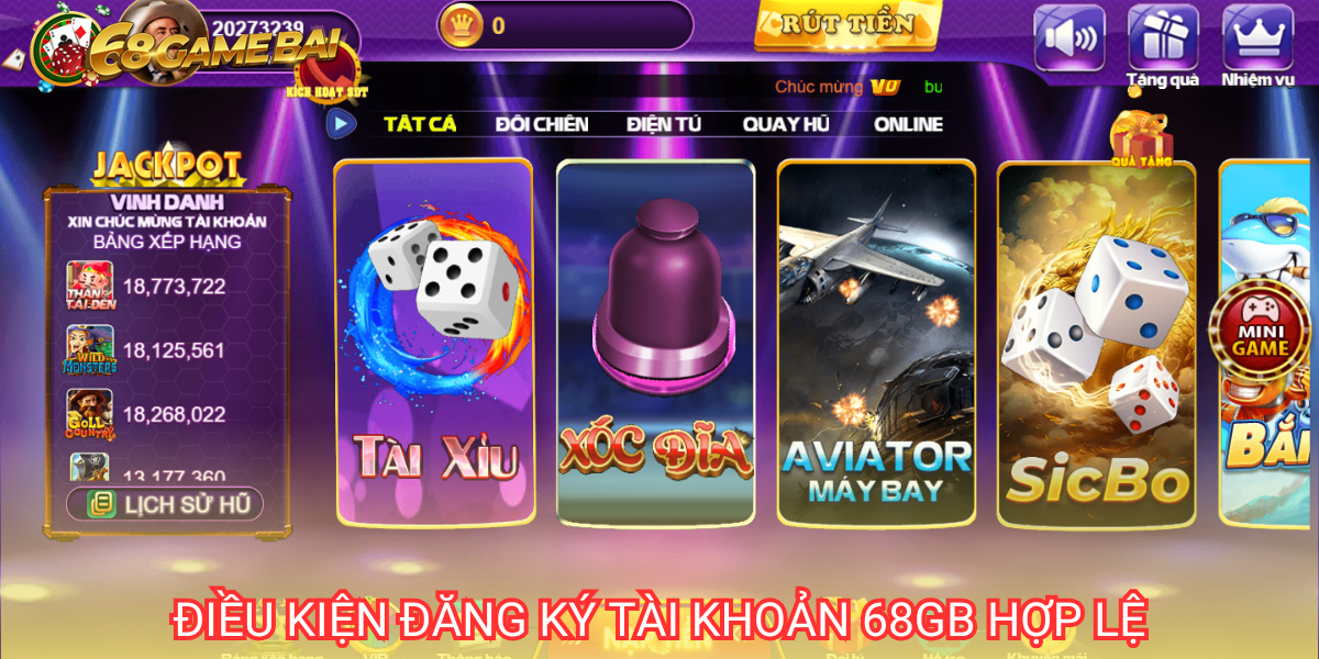 Những điều kiện bắt buộc người chơi cần tuân thủ khi đăng ký 68 game bài