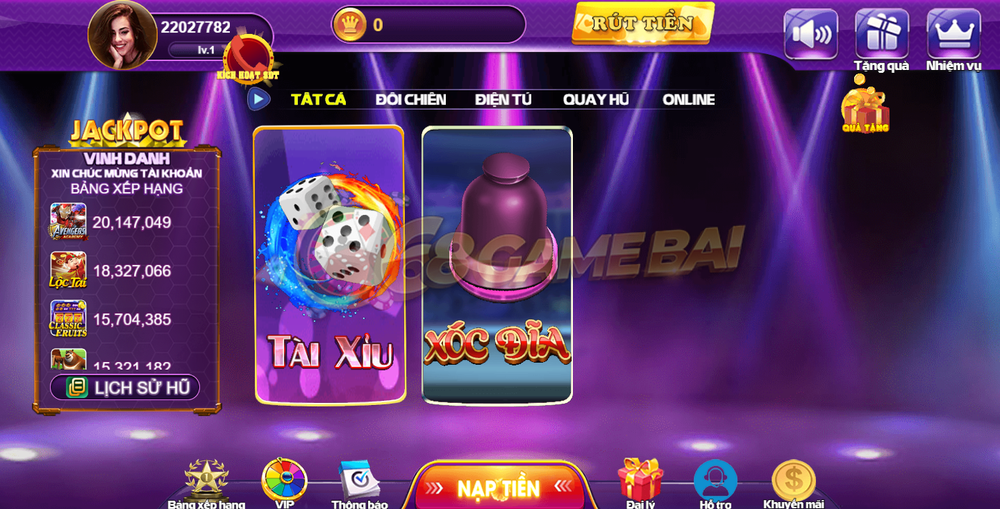 Thao tác tham gia vào 68 game bài uy tín